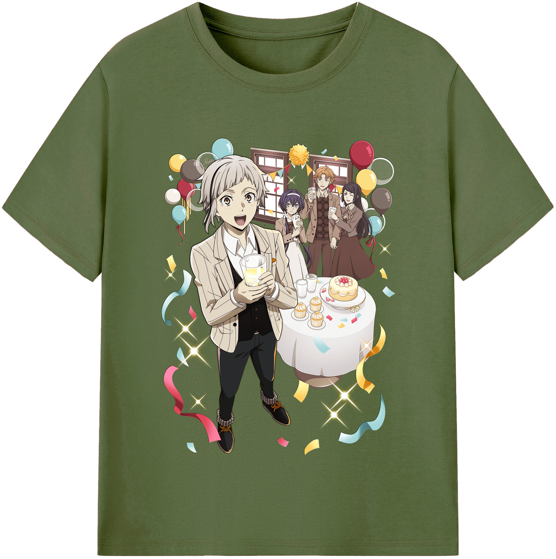 （画像用） 文豪ストレイドッグス Bungo Stray Dogs 綿100％半袖Tシャツ（フロントプリント）